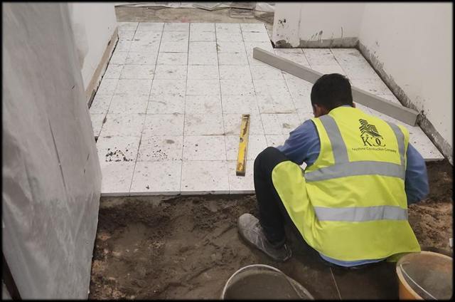 Tile work at Qatar University