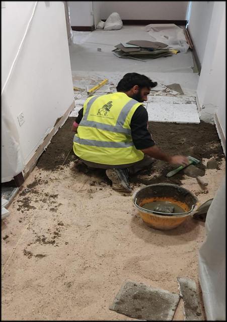 Tile work at Qatar University