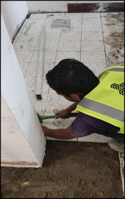 Tile work at Qatar University