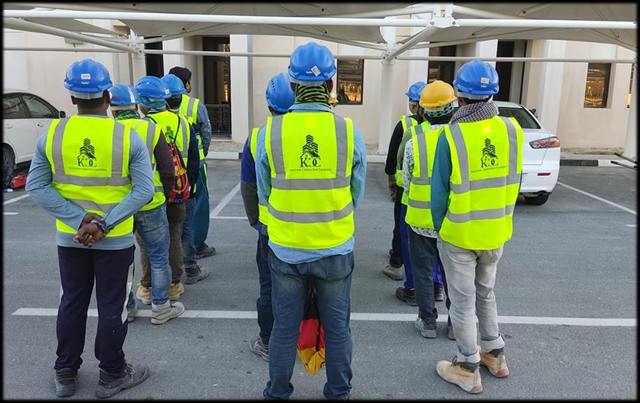 Tile work at Qatar University
